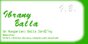 ibrany balla business card